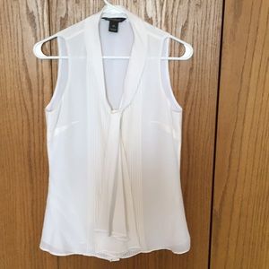 White House black market tie neck shell